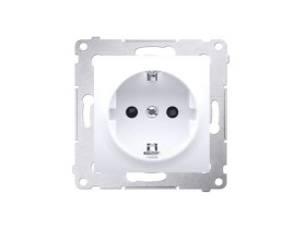 SIMON 54 Gniazdo z uziemieniem schuko białe z przesłonami DGSz1Z.01/11 KONTAKT SIMON
