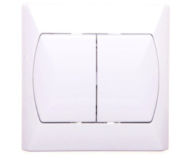 AKCENT Łącznik schodowy podwójny z podświetleniem biały ŁP-10AS/00