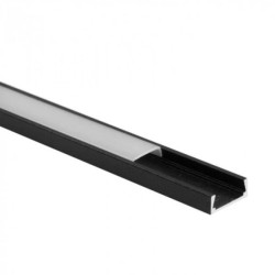 Profil N02 natynkowy czarny +klosz mrożony 2m