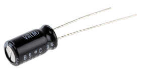 Kondensator 100μF 25V dc Radialny, Otwór przelotowy Nichicon roztaw: 2.5mm 6.3 (Dia.) x 11mm