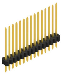 Pin header, 15 pole, pitch 1.27 mm, straight, black, 10060556