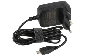 Zasilacz; Ładowarka; wtyczkowy; W-CUSB-B-WK; 5V DC; 1A; 5W; microUSB; 90÷264V AC; z kablem; Goobay; RoHS