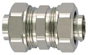 Łącznik do kanałów kablowych HellermannTyton gwint M20 20mm Łącznik zaciskany PCS-PCS Mosiądz, PA 6 IP65 Srebrny