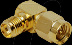 0409059 angled adapter, SMA plug to SMA socket