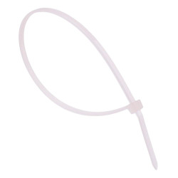 2.5mm x 200mm White Cable Tie - Pack of 100