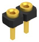 Socket header, 2 pole, pitch 2.54 mm, straight, 10043025