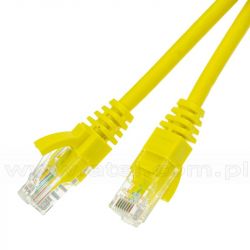 Patchcord UTP, K5e, 15m, żółty
