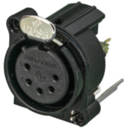 XLR panel socket, 5 pole, gold-plated, metal, NC5FBV-B