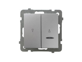 AS Wyłącznik żaluzjowy z blokadą mechaniczną z podświetleniem srebrny ŁP-7GBS/m/18 OSPEL