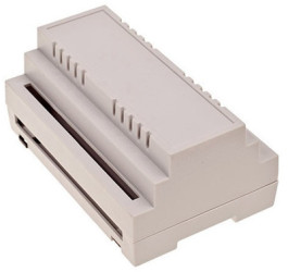 ABS DIN rail enclosure, (L x W x H) 89.65 x 138.55 x 62.6 mm, light gray, 4U65140906310