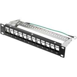 Renkforce RF-4996626 Patch panel Unequipped Black 12 ports 254 mm 10&quot; 1 U