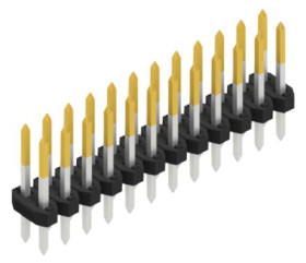 Pin header, 24 pole, pitch 2 mm, straight, black, 10062540