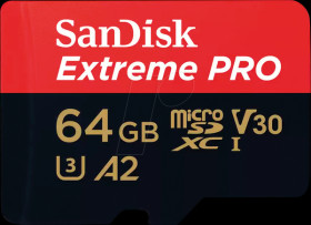 SDSQXCU-064G-GN6MA SanDisk Extreme PRO 64-GB MicroSDHC memory card