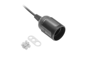 Gniazdo E27 z przewodem i kostką,AC220-240V,max.60W,2x0,75mm2,czarna