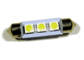 Żarówka sam. led 12V 42mm biała 3x5050 C5W