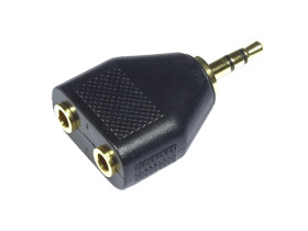 Rozgałęźnik JACK 3.5mm wtyk - 2x gniazdo HQ złocony Vitalco