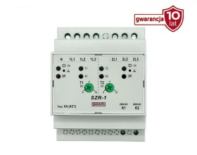 Sterownik układu SZR, 3P, regulacja czasu przerwy przełączania 0,1 - 10s SZR-1