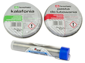Kalafonia 40g +Pasta 40g +Cyna z topnikiem w fiolce 1mm 10g