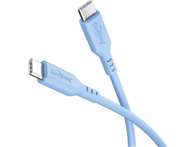 Kabel silikonowy USB-C, 1,5 m, niebieski miękki i...