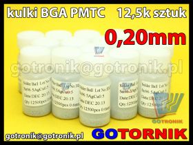 Kulki BGA PMTC 0,20mm Sn96.5Ag3Cu0.5 bezołowiowe 12,5k sztuk