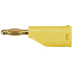 Sch&#xFC;tzinger DI FK 15 L Au/GE Spring-Loaded Plug 4mm Pin Yellow 1pc