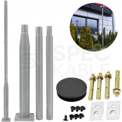 Słup oświetleniowy składany, maszt do kamer fi: 60mm 3m podstawa 160x160mm szary BEMKO