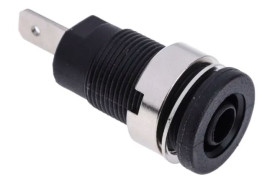 Gniazdo bananowe Żeński Wypustka typ Gniazdo bananowe Czarny 24A RS PRO rozmiar 4 mm