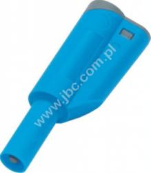 1066-BL Wtyk bezpieczny (tuleja stała) 4mm z dodat.gn. 4mm, przył.przykręc., 36A, 1000V/kat.II, 600V/kat.III, niebieski, ELECTRO