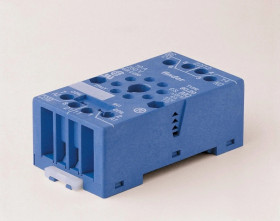 Gniazdo do przekaźników serii 60.12 88.12, modułów 99.01, zaciski śrubowe, montaż na szynę DIN 35mm lub płytę 90.20SMA