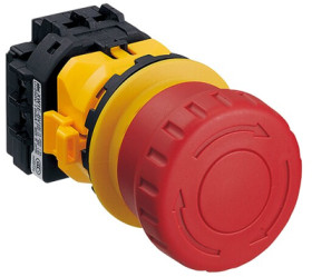 Emergency stop, turn/pull release, mounting Ø  30 mm, unlit, 2 Form A (N/O) + 2 Form B (N/C), XN1E-BV422MFR