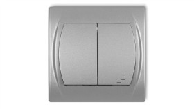 Logo Łącznik Jednobiegunowy Ze Schodowym Podświetlany Srebrny Metalik 7Lwp-10L