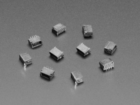 Adafruit 1mm 4-pin Vertical Connector - JST SH Compatible - 10 pack