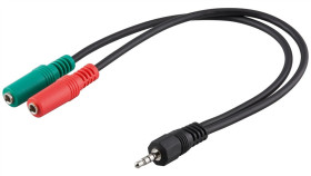 Adapter Do Słuchawek Komputerowych, 1 X 3,5 Mm Aux 4-Pinowy Na 2 X 3,5 Mm Aux...