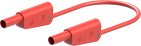 Measuring lead with (4 mm lamella plug, straight) to (4 mm lamella plug, straight), 750 mm, red, PVC, 1.0 mm², CAT II, CAT III,