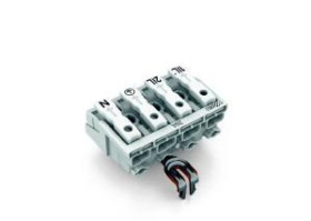 Złączka zasilająca 4-biegunowa ze stopkąmi ze stykiem PE 294-5224 /500szt./