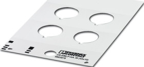 PVC device marker, (L x W) 47.5 x 46 mm, white, carrier card with 4 pcs, 0803878