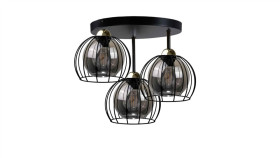 Lampa Sufitowa Loftowa Nowoczesna 3Xe27 Solo Black/Gold