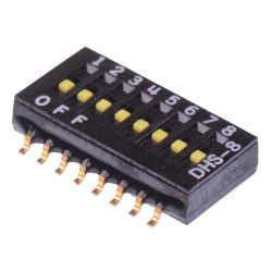 DHS8SR/TC APEM 8-Way Surface Mount 1.27mm DIP Switch SPST