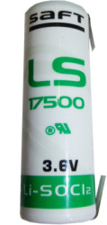 Lithium-battery, 3.6 V, A, round cell, soldering lug, LS 17500 CNR
