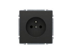 KOS 66 Gniazdo pojedyncze z uziemieniem bez ramki grafit 666034 KOS