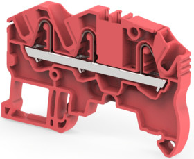 PI spring terminal block, push-in spring connection, 2.5 mm², 3 pole, 24 A, 8 kV, red, 1SNK705069R0000