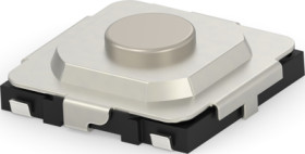 Short-stroke pushbutton, 1 Form A (N/O), 50 mA/12 VDC, unlit , actuator (silver), 70 g, SMD, 2337243-1