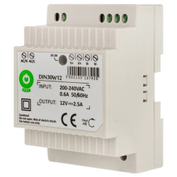 Zasilacz POS na szynę DIN 30W 12VDC 2,5A DIN30W12