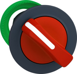 Toggle switch, 2 positions, unlit, latching, waistband round, red, front ring gray, 90°, mounting Ø 30.5 mm, ZB5FD204