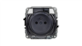 Trend Gniazdo Bryzgoszczelne Z/U (Klapka Dymna) Srebrny Metalik 7Gpb-1Zdp