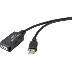 Renkforce RF-4535052 USB cable USB 2.0 USB-A plug/socket 5.00 m Black