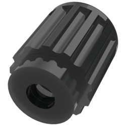 Knurled knob, M4, H 11 mm, outer Ø 10.5 mm, PA, 002.40.140