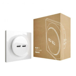 FIBARO Walli N USB Outlet - Gniazdo z podwójną ładowarką USB.