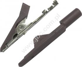 MA1 CRIMP SW, Krokodylek izolowany, mini, typ crimp - przyłącze zaciskane, rozwarcie 7mm, czarny L=41,5mm, 60V DC, ok. 5A, MA1CR