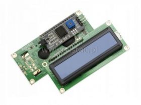 Moduł LCD z klawiaturą; niebieski + konwerter I2C